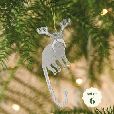 Lot de 6 décorations d'animaux de fête Tamarin