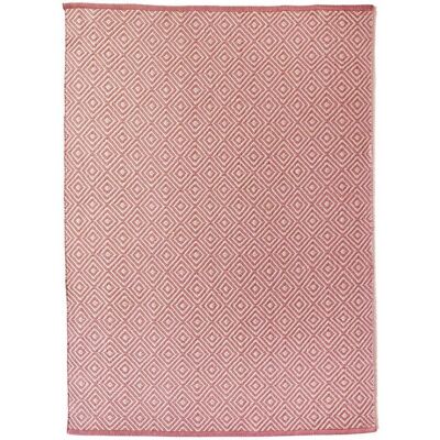 Tapis tissé Hug Rug Diamond rose corail