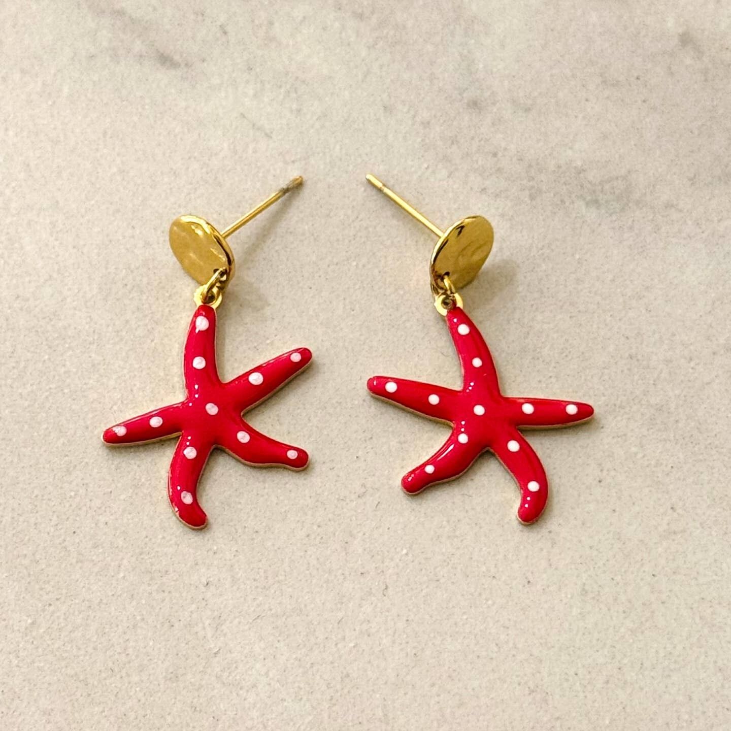 Patrick Emaille-Seestern-Ohrringe