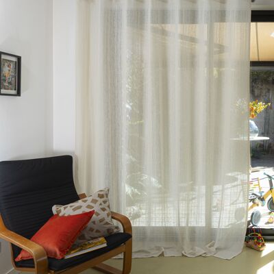 GALA - Col Naturel - Grande largeur - Panneau à oeillets - 240 x 260 cm - 77% pes 23% lin