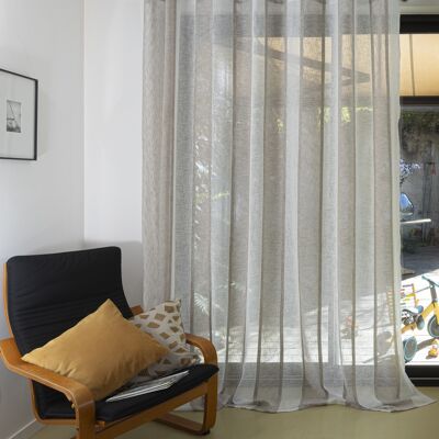LUCAS - Col Naturel - Grande largeur - Panneau à oeillets - 240 x 260 cm - 100% pes