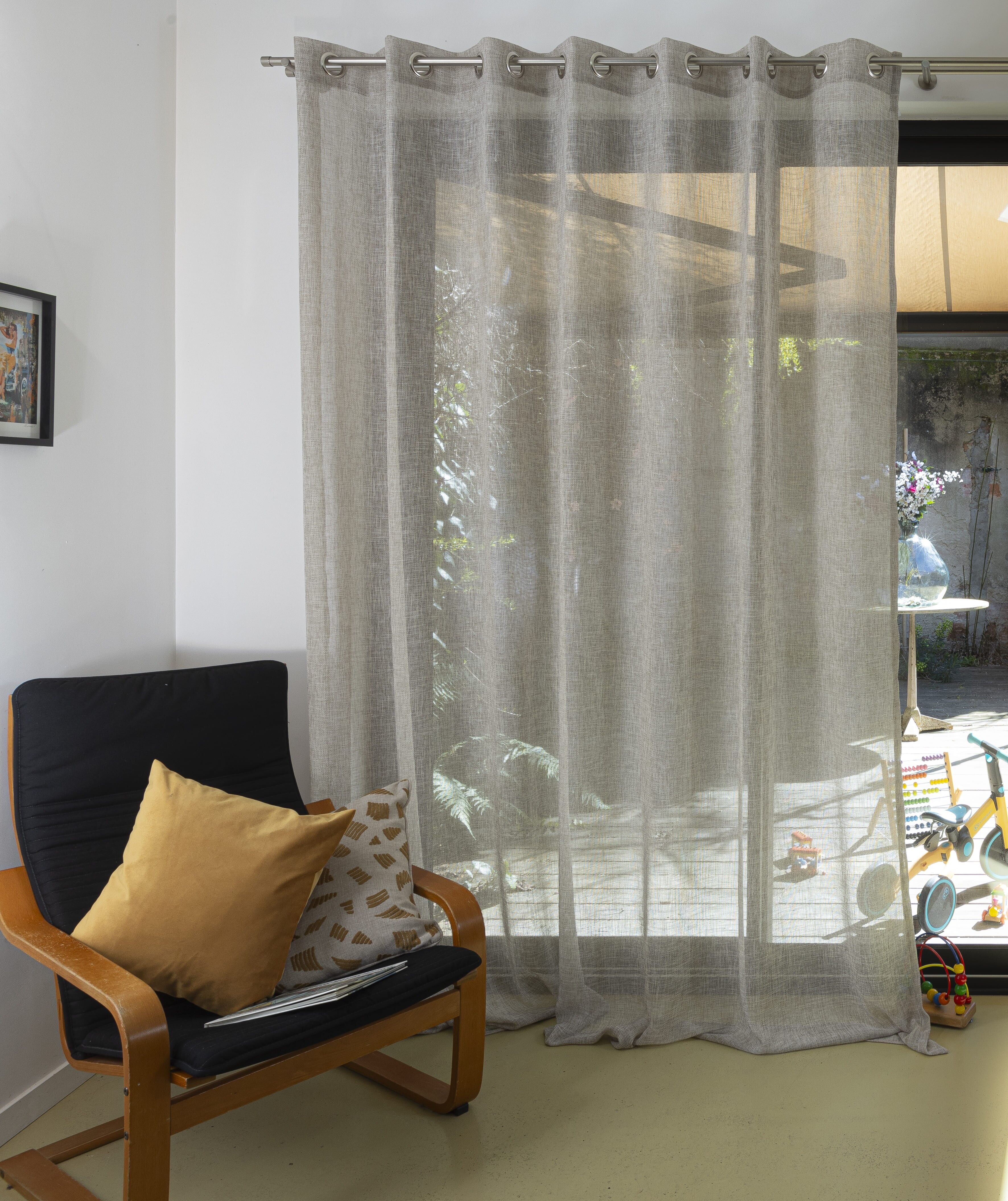 JUSTIN - Natural Collar - Wide width - Eyelet panel - 240 x 260 cm - 100% pes