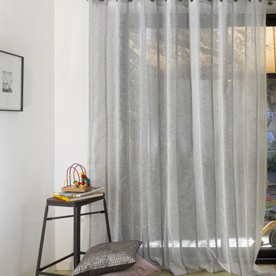 LUCAS - Col Gris - Grande largeur - Panneau à oeillets - 240 x 260 cm - 100% pes