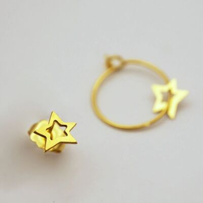 Pendientes de aro Big Stars - fabricados en Francia