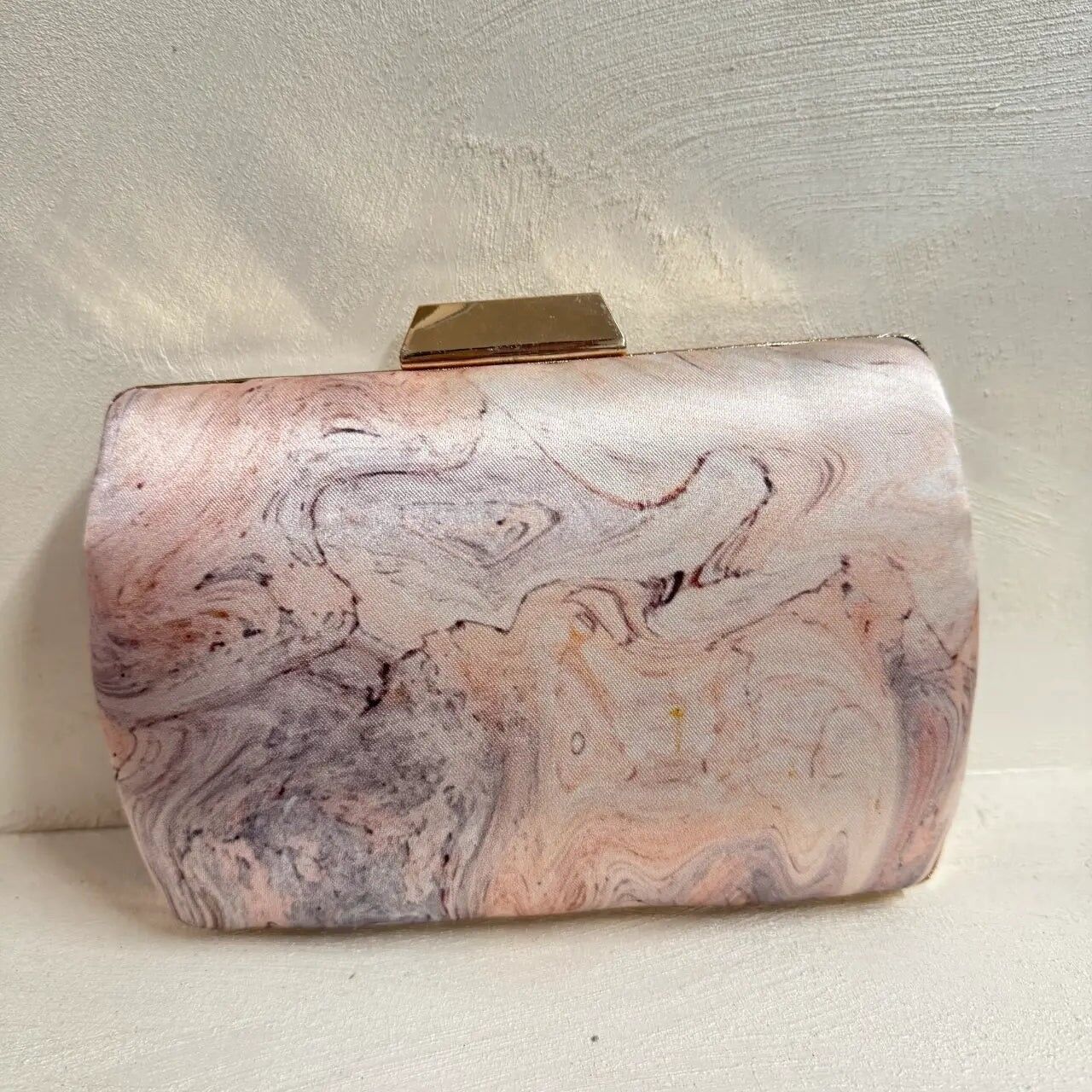 Borsa con stampa marmo beige