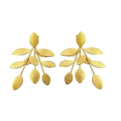 Pendientes dorados con forma de flor acabado liso