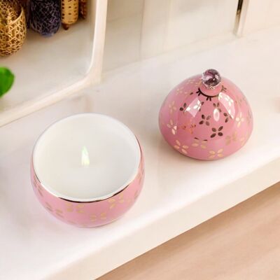 VELA DE HUEVO ROSA_ Bougie Oeuf de 200g | Parfum de Grasse: Jasmin