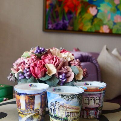 SINGAPORE HUES – Juego de 3 velas de 150 g | Perfumes de Grasse: Jazmín, Eucalipto, Tilo