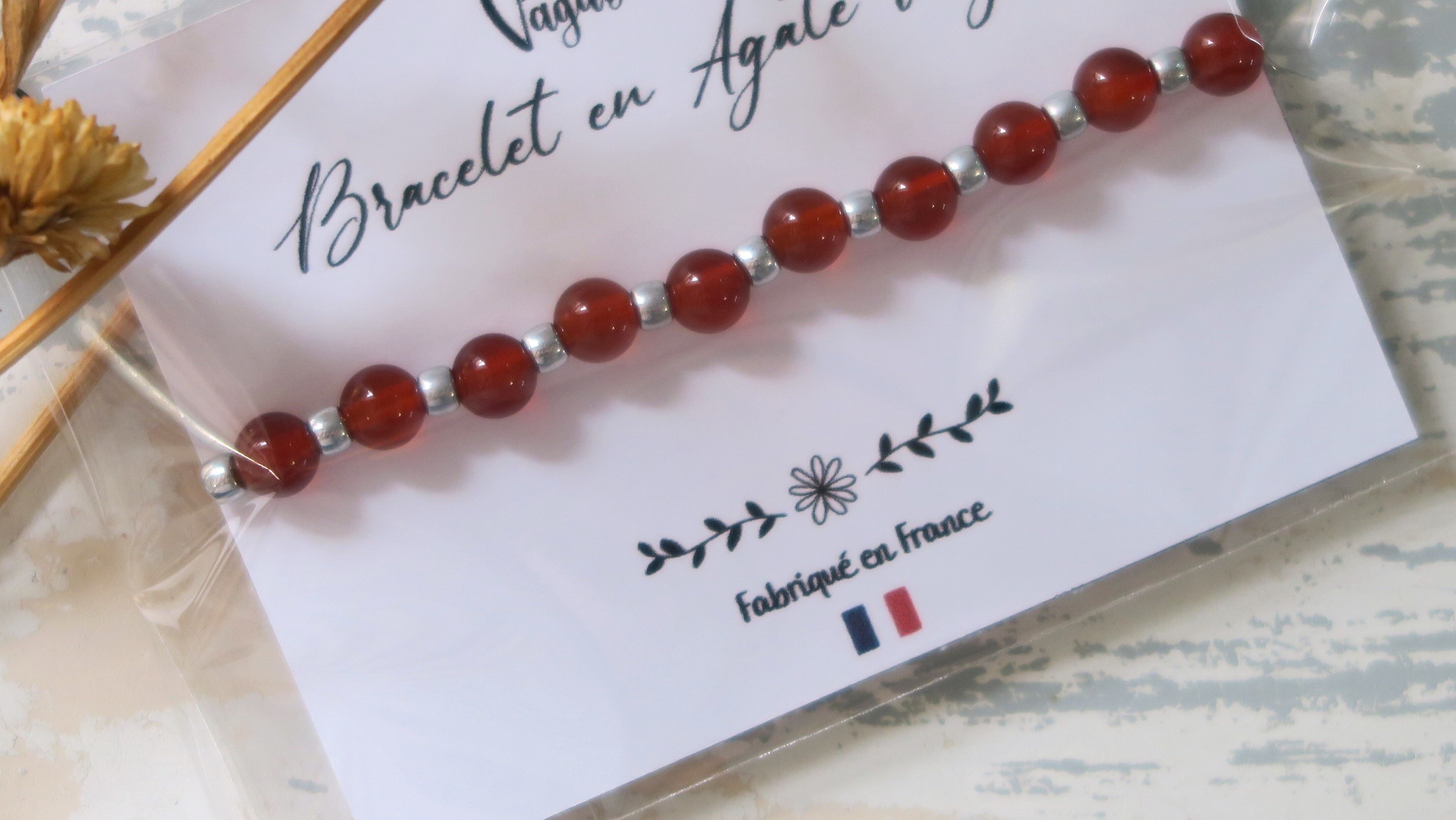 Bracciale in pietra pregiata - Agata rossa