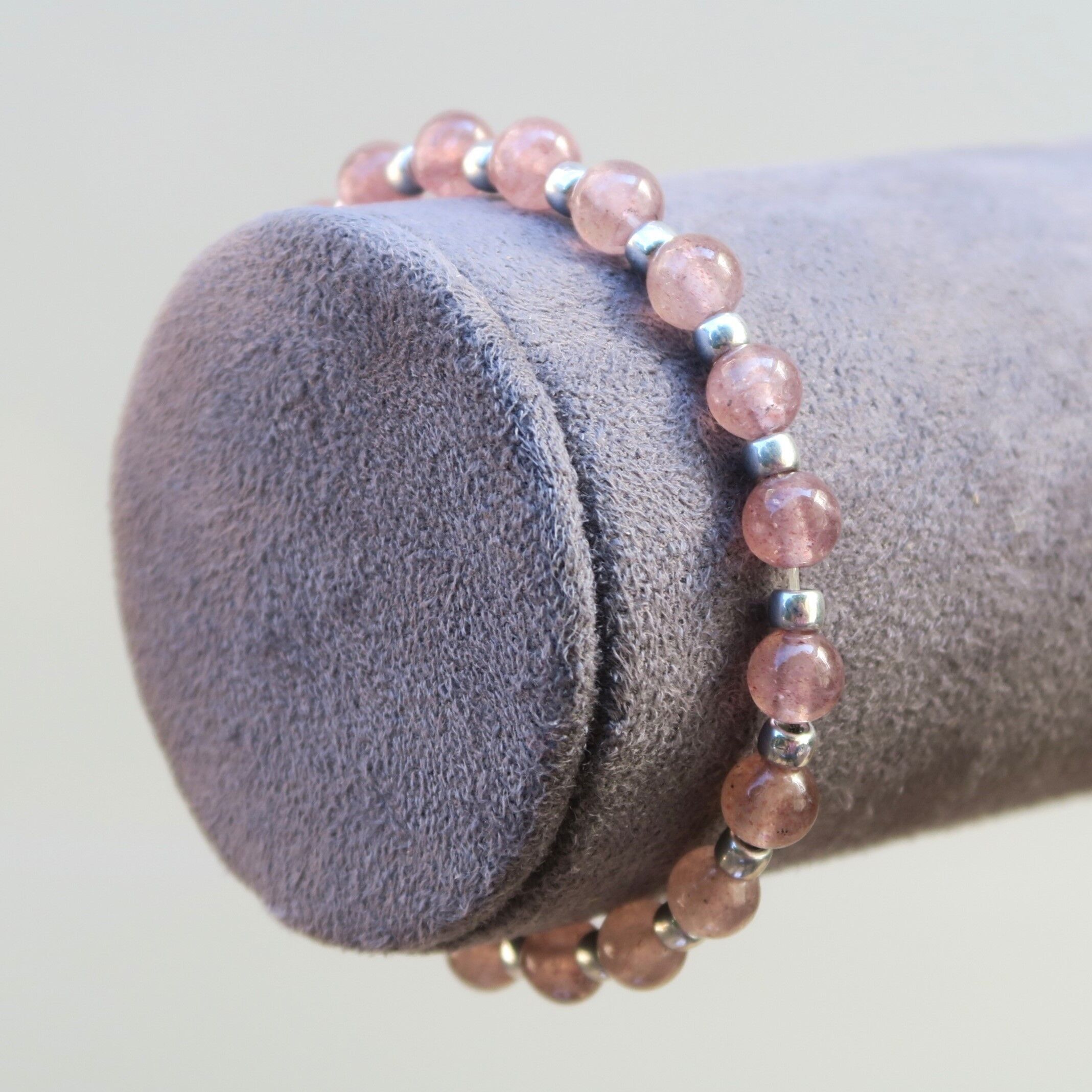 Bracciale in pietra fine - Quarzo fragola