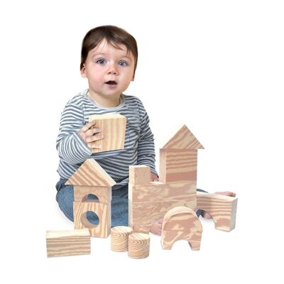 Blocs de mousse imitation bois Edushape - 30 pièces par boîte