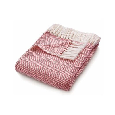 Jeté tissé à chevrons Hug Rug rose corail