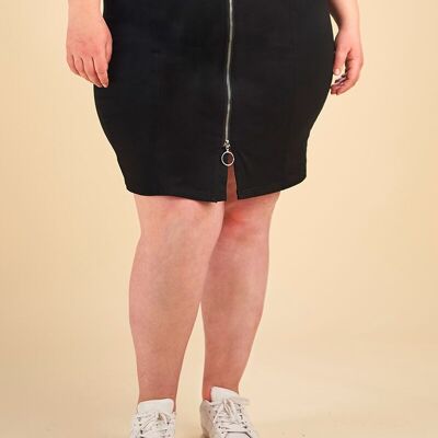Falda corta con cremallera de talla grande (J202)