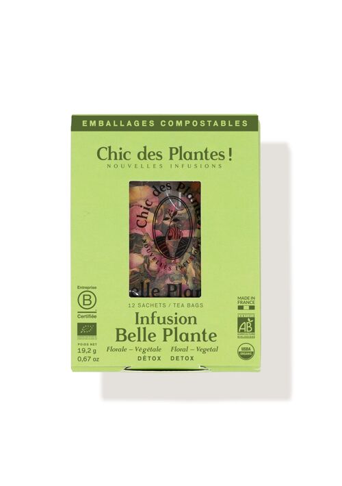 INFUSION BELLE PLANTE (BOÎTE 12 SACHETS) - DÉTOX - ROSE, TILLEUL, FRAMBOISE