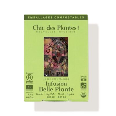 INFUSION BELLE PLANTE (BOÎTE 12 SACHETS) - DÉTOX - ROSE, TILLEUL, FRAMBOISE