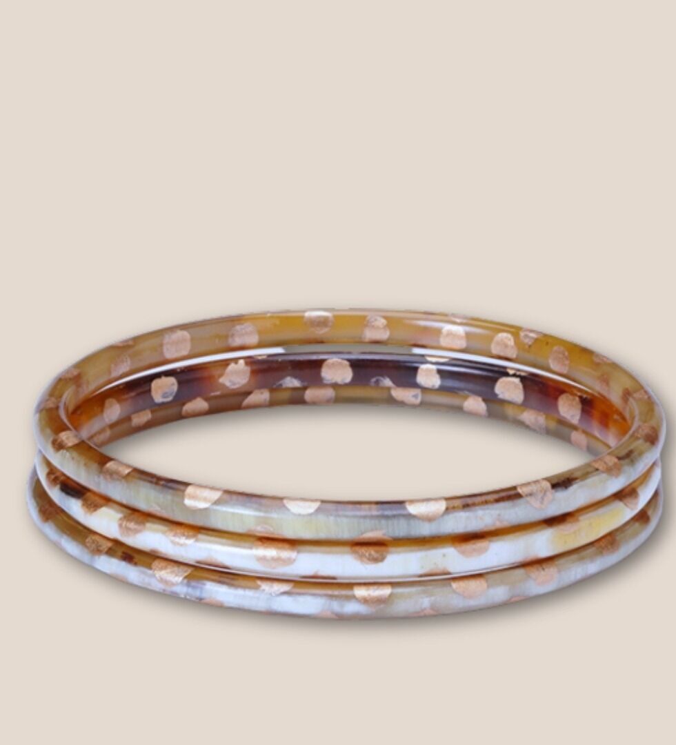 Recycelter Hornarmreif 4 mm LEO Champagner 02