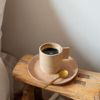 Tasse Inner à thé café miel anse minimaliste design artisanal