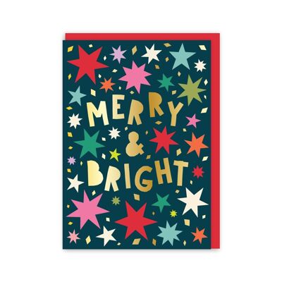 Feliz y brillante tarjeta de Navidad