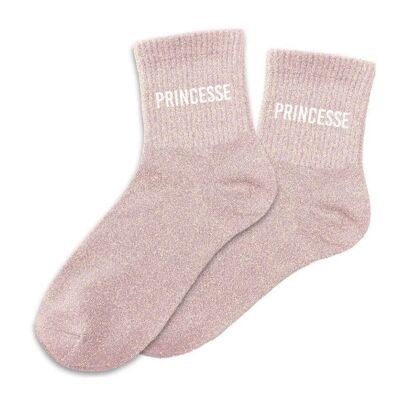Chaussettes à paillettes PRINCESSE cadeau femme fille anniversaire noël saint valentin