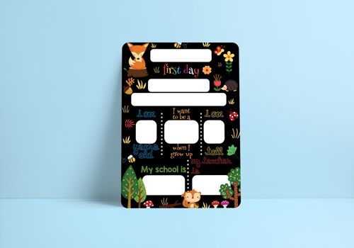 Reusable First Day of School Dry Erase Board - Woodland Theme