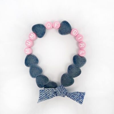 Pulsera GAGA - Terciopelo Gris, Leche Fresa y Denim