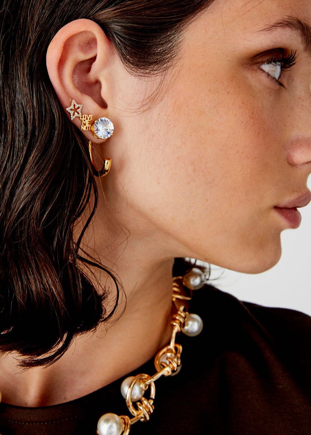 STERN-OHRRINGE 14K VERGOLDETES SILBER 925