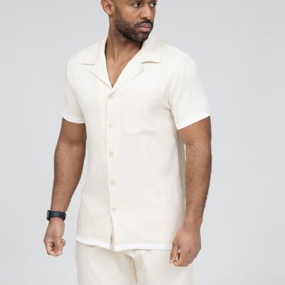 Completo camicia e pantaloncini coordinati da uomo - beige