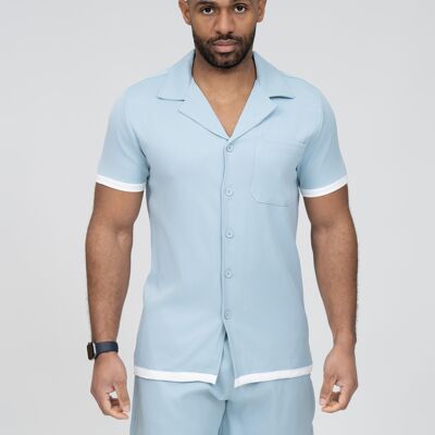 Ensemble chemise + short assorti homme - bleu