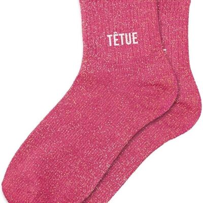 Chaussettes à paillettes TÊTUE cadeau femme fille anniversaire noël saint valentin