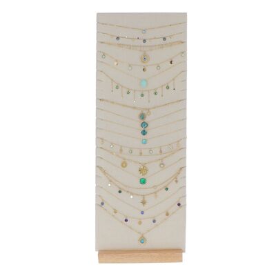 Kit di 17 collane - oro, blu, verde - espositore incluso