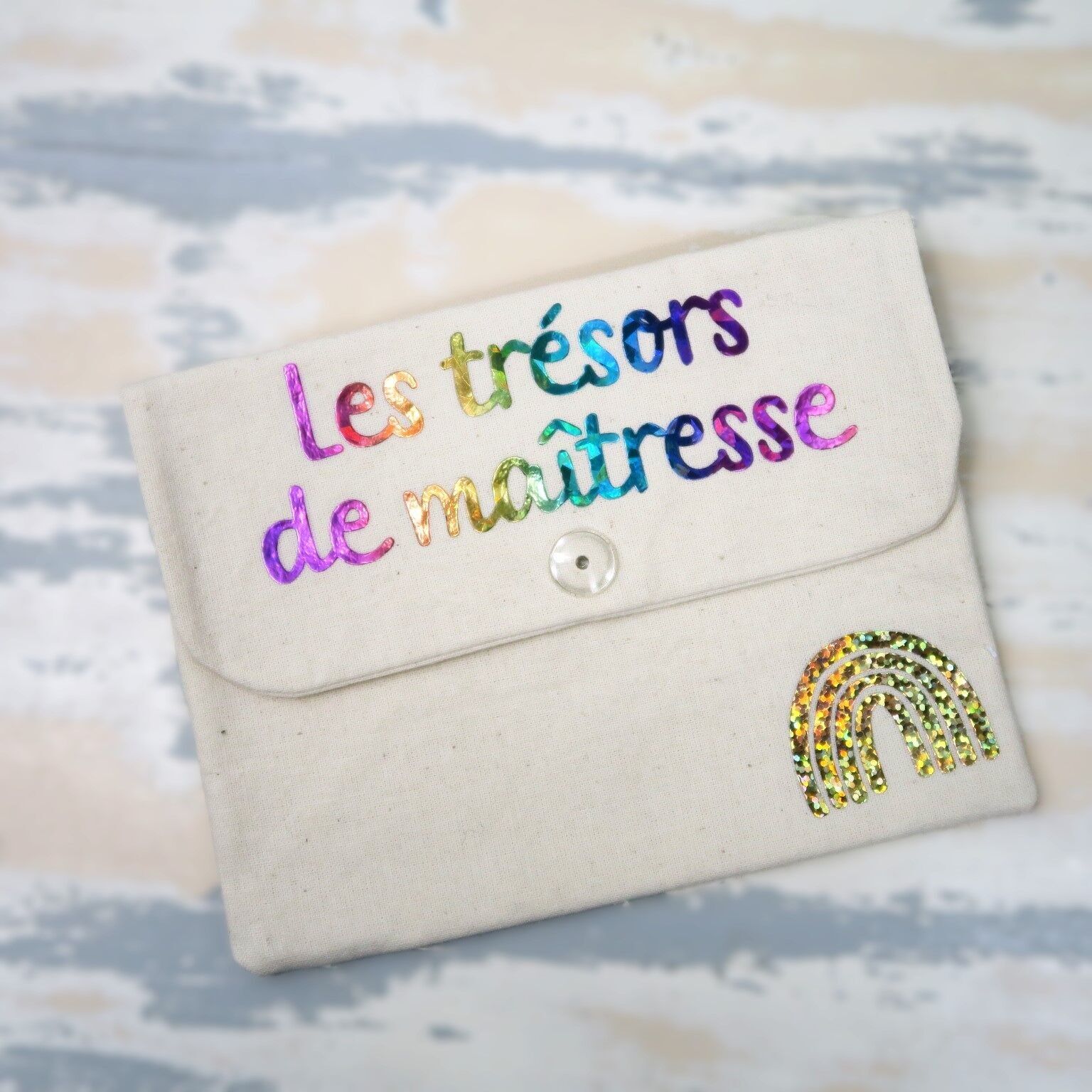 Borsa per insegnanti – Messaggio glitterato | Fatto a mano in Francia