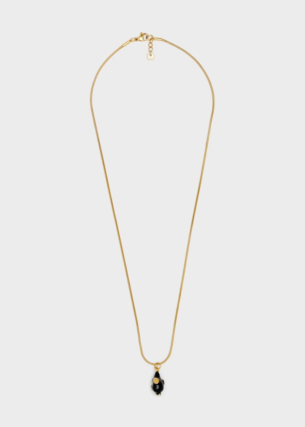 NIDIA-HALSKETTE MIT SCHWARZEM EMAILLE-ANHÄNGER