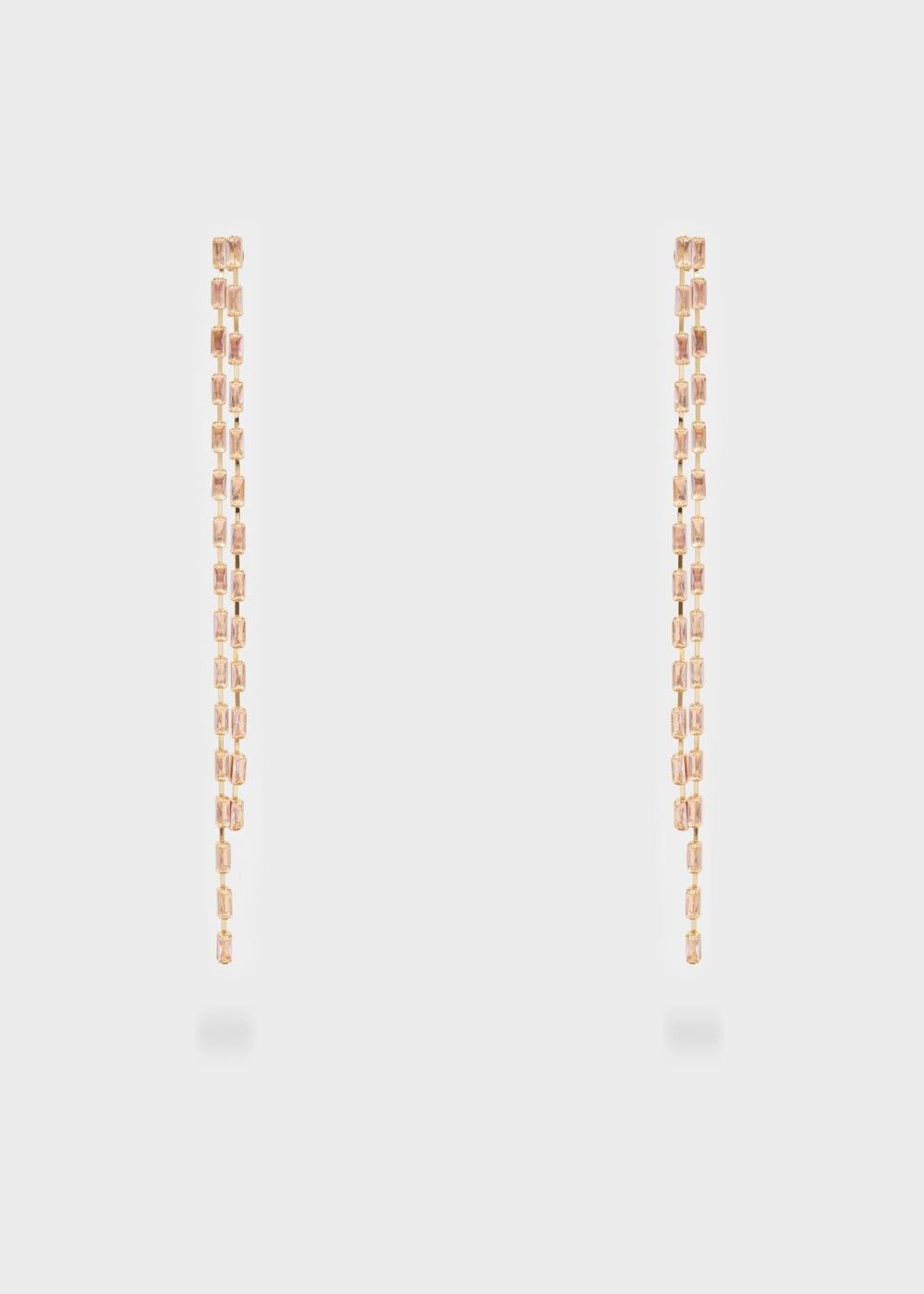 IRIS LONG EARRINGS W/ CHAMPAGNE STONES