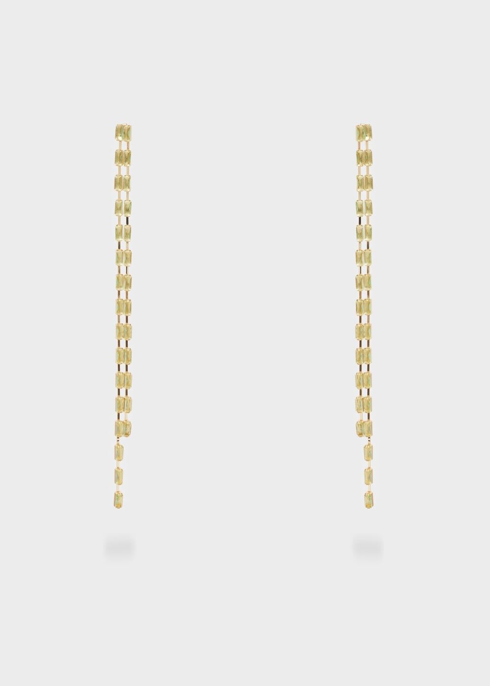 LANGE OHRRINGE „IRIS“ MIT GRÜNEN STEINEN