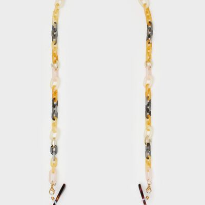 SUNGLASSES CHAIN IN ORANGE/PINK RESIN