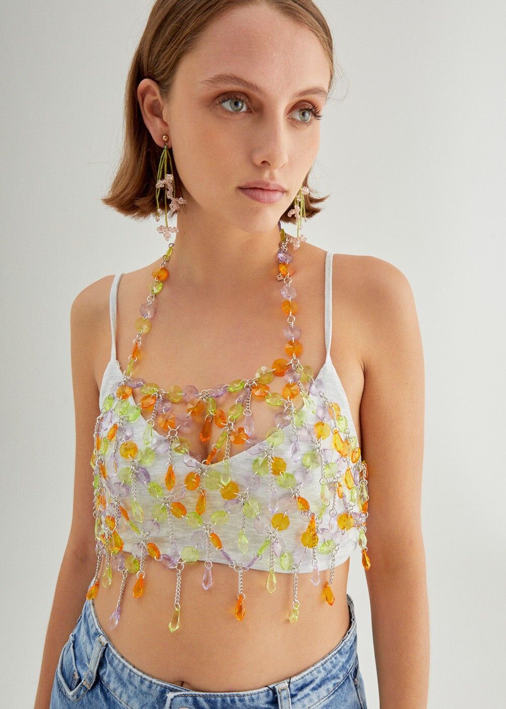 KRONLEUCHTERTOP MIT PERLEN + FARBEN