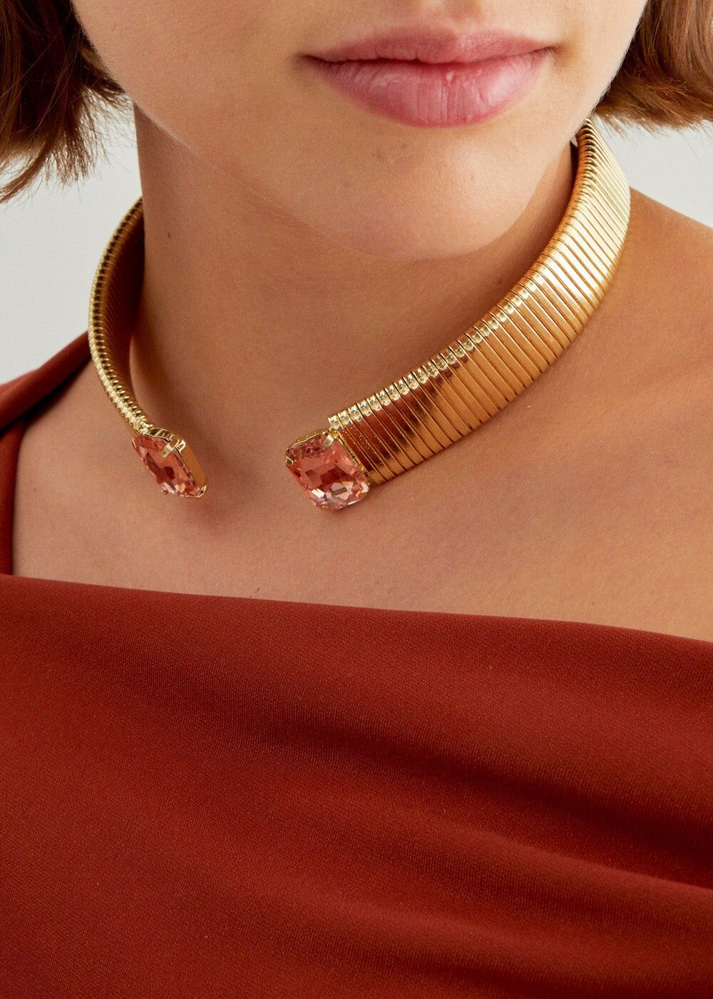 ATHENA GOLDHALSKETTE MIT STEINEN + FARBEN