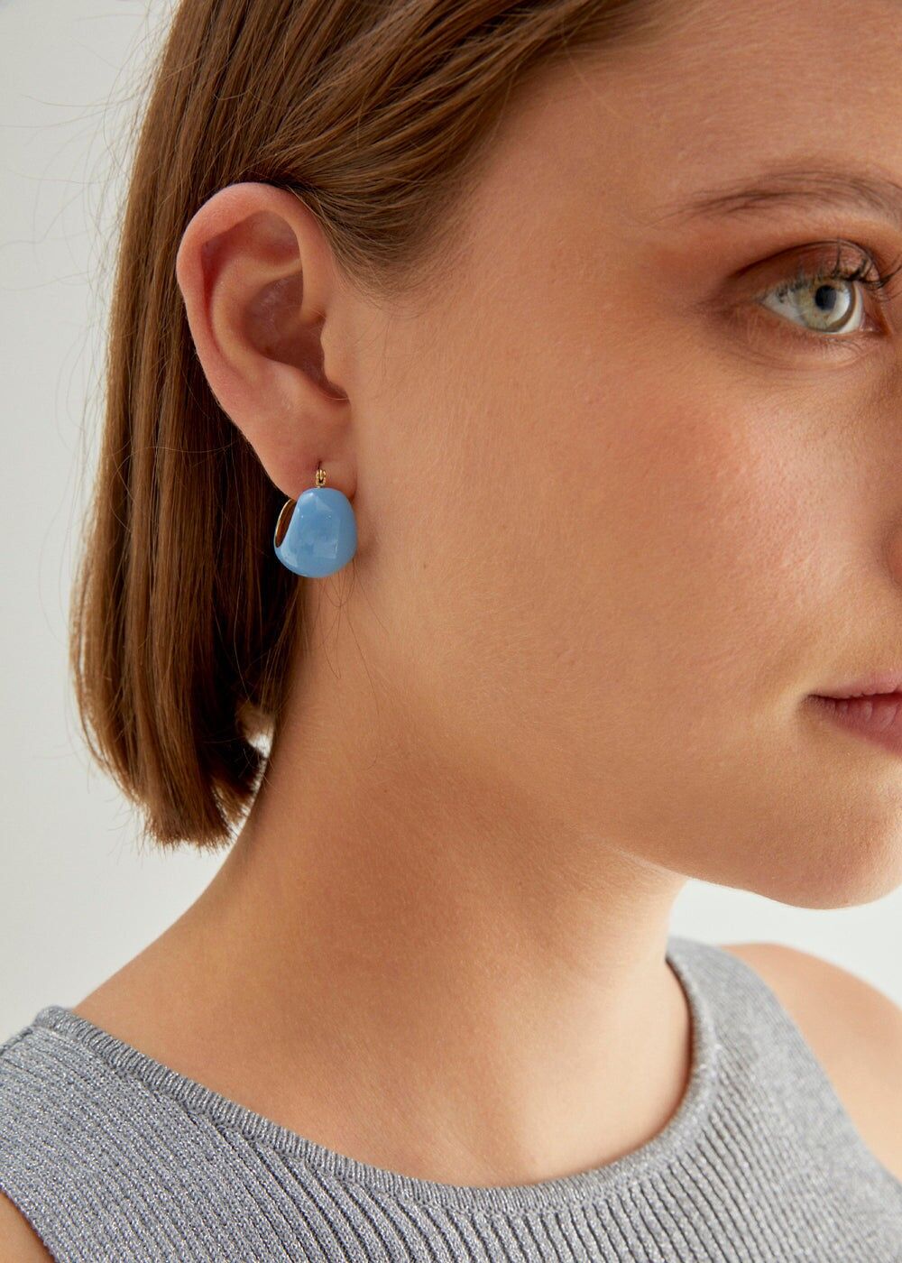 BECCA ENAMEL EARRINGS S.STEEL + COLORS