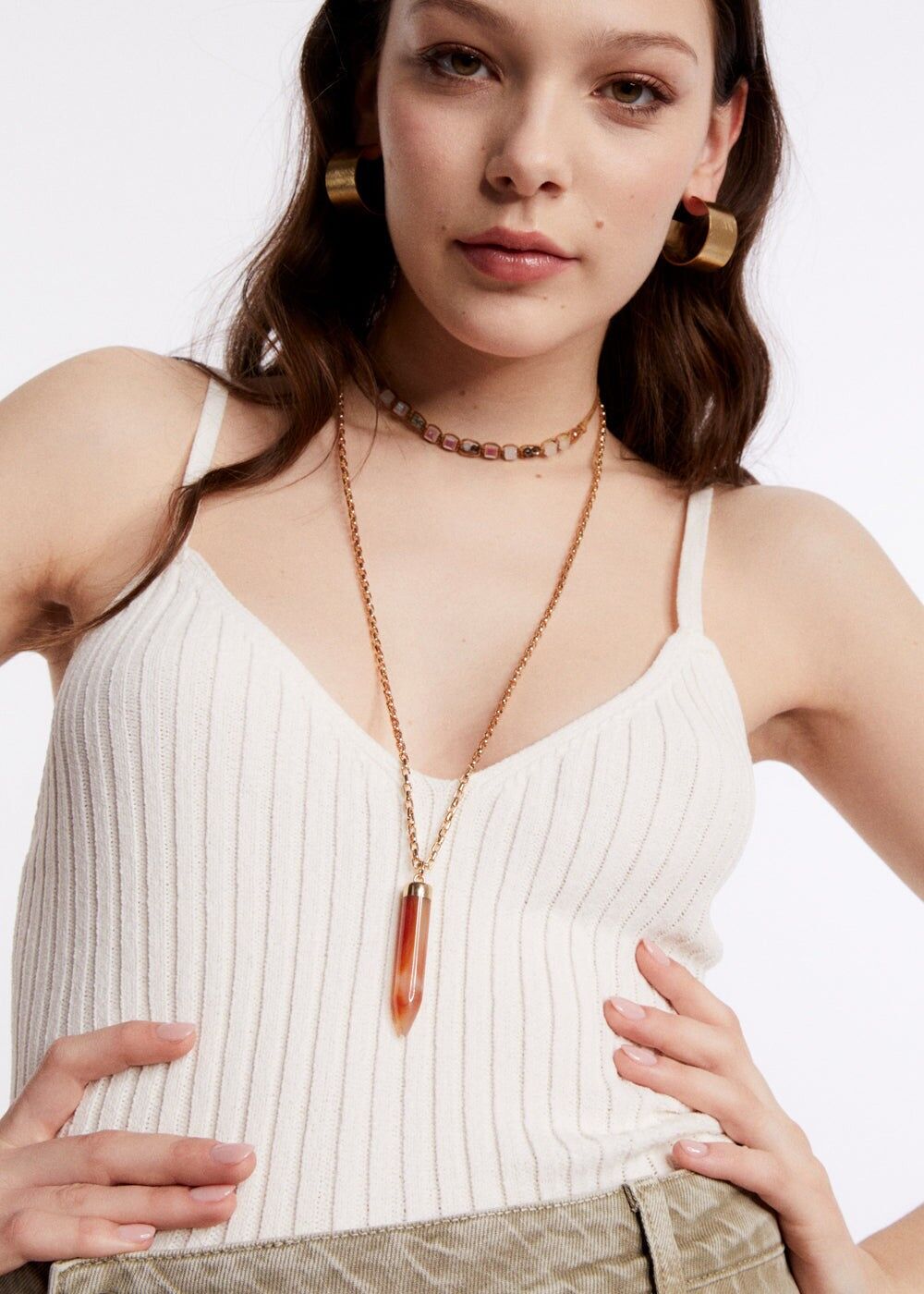 GOLD NECKLACE + HORN PENDANT
