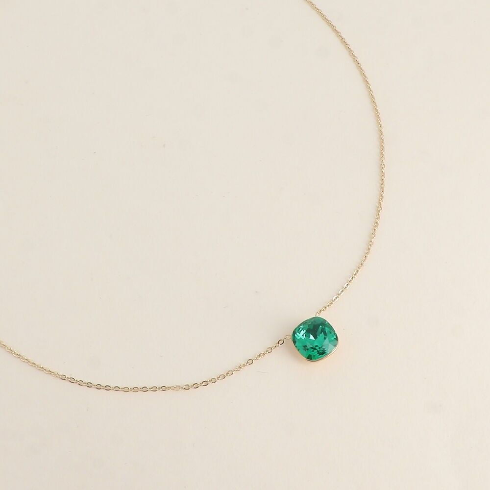 Goldene Béa-Halskette – verziert mit 10 mm großen Swarovski®-Kristallen