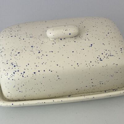 Handmade Ceramic Peacock Butter Dish, Designed in the UK by Hannah Turner.  Perfect Stylish Butter Container, Gift Boxed Pottery Butter Dish 