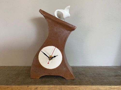 Ceramic Clock for shelf, mantel, table or desk