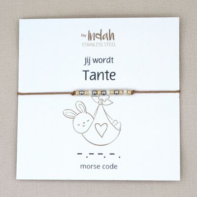 Pulsera código morse vas a ser tía, acero inoxidable (plata u oro)