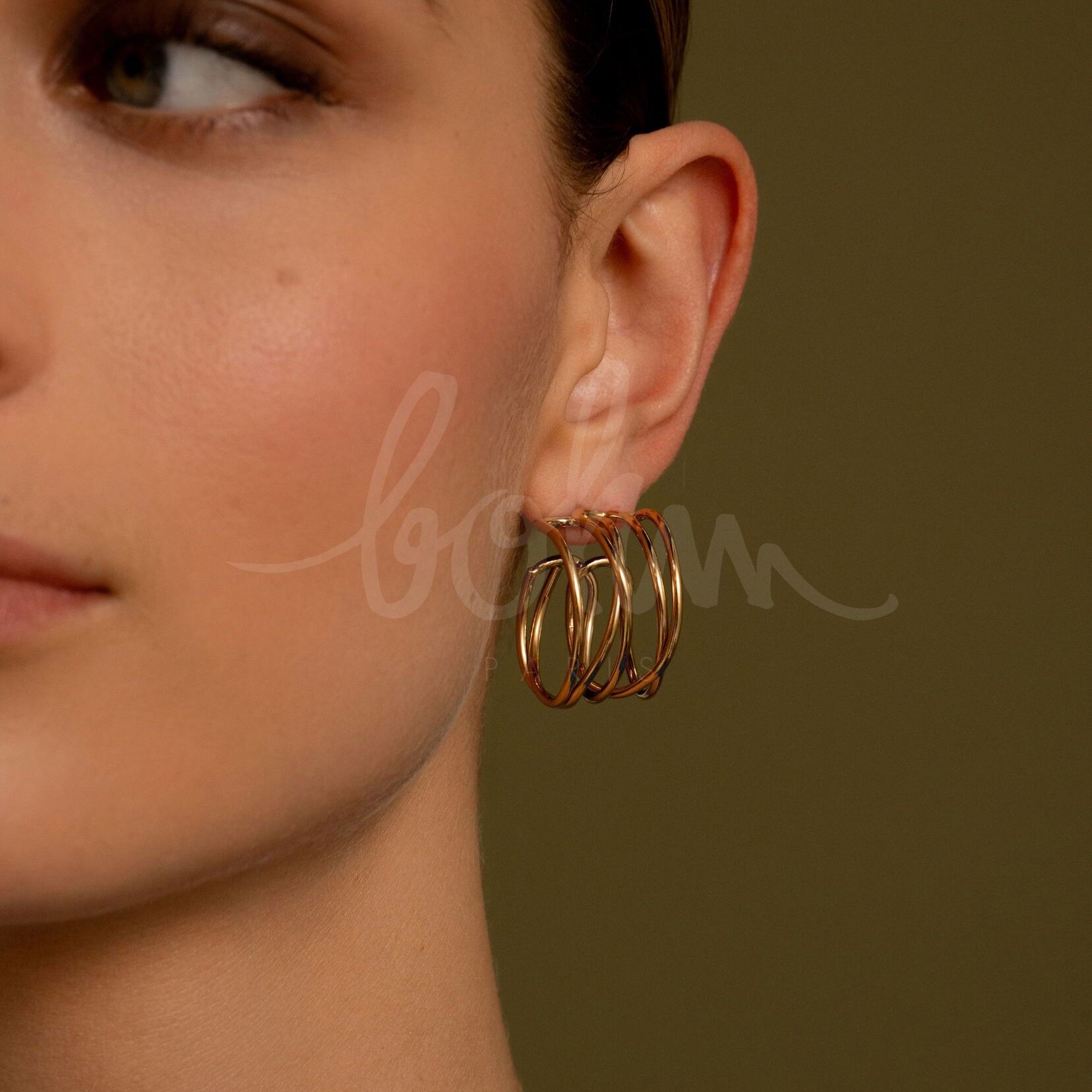 Kreolen - verschlungene Ringe 26x28mm