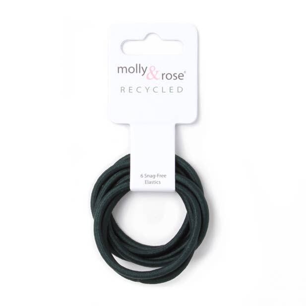 Recycelte Gummibänder - Flaschengrün - Karte mit 6 Stück - 4 mm dick