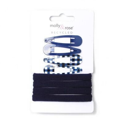 Completo pigiama blu navy ed elastici in jersey