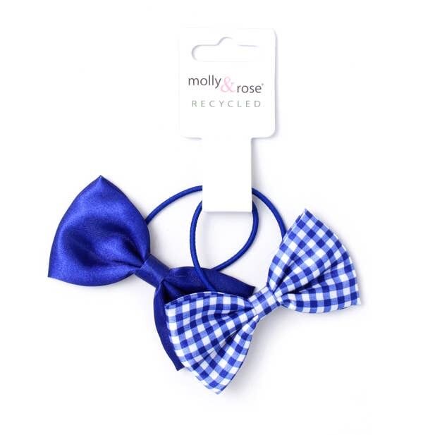 Karte mit 2 recycelten Schleifengummis in Königsblau