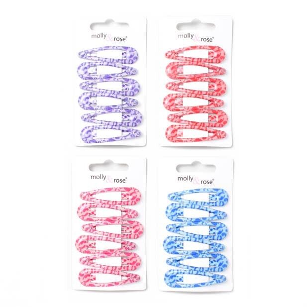 Karte mit 6 bunten Schlafanzügen aus Epoxidharz mit Leopardenmuster, 5 cm