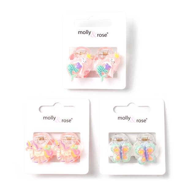 Karte mit 2 Motiv-Miniklammern. 2 cm