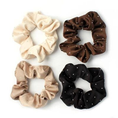 Regular - Scrunchie in raso con dettagli in strass. Diametro.10 centimetri